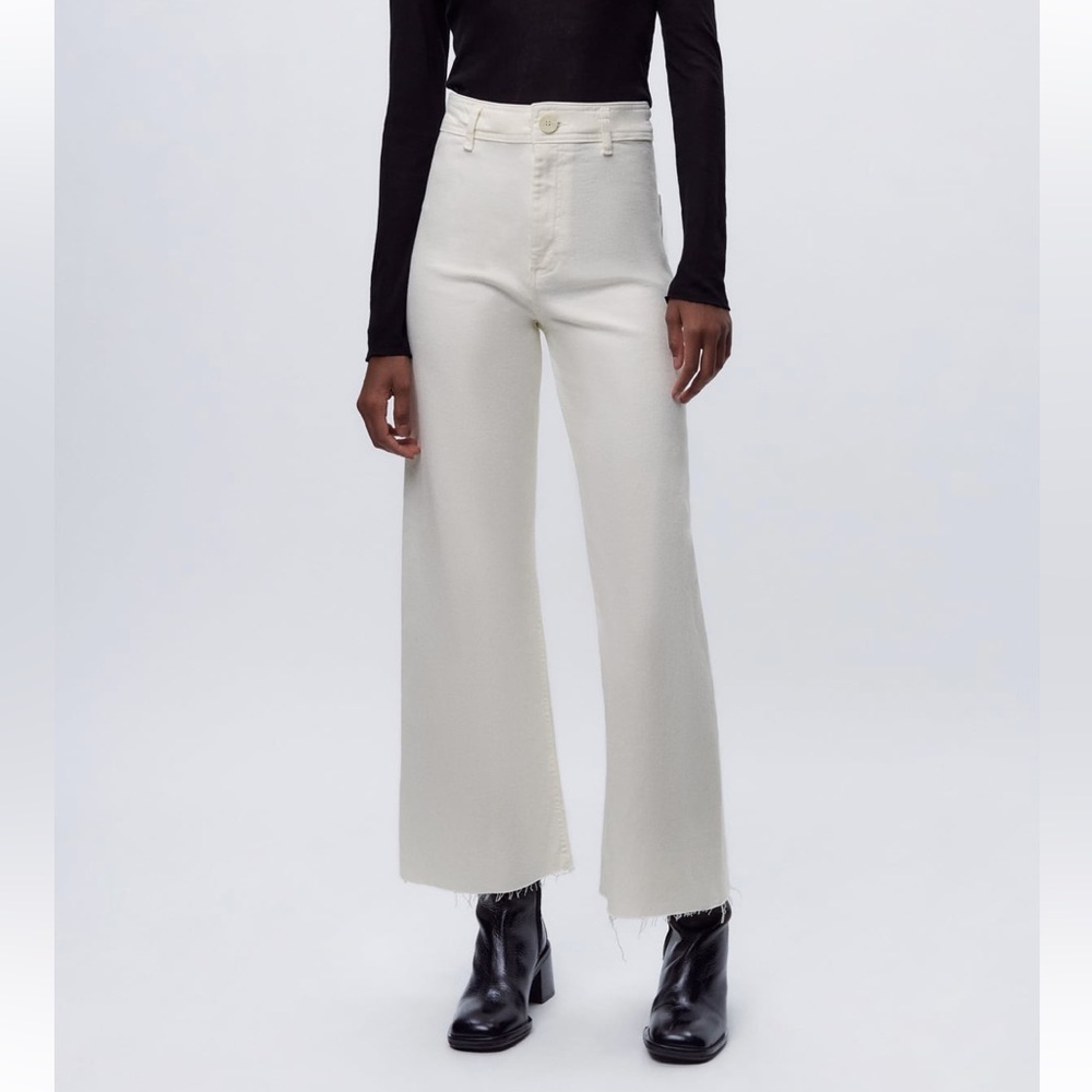 Zara SUPERHIGH-WAISTED ZW MARINE STRAIGHT JEANS size US4